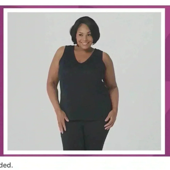 Belle by Kim Gravel Lurex Tank Black Sparkle Sz Med A390262 Holiday Goth Dark - Picture 5 of 10